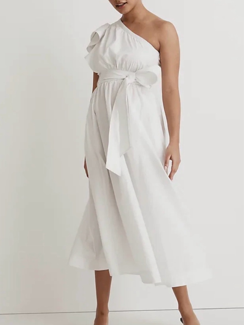 Madewell Ruffled One-Shoulder Midi Dress